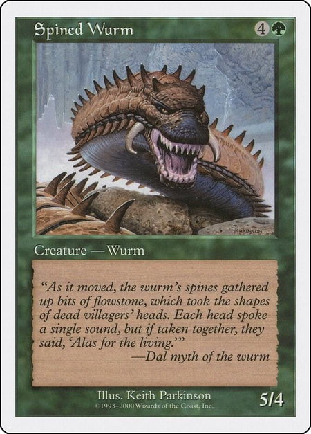 Spined Wurm trading card from Media Promos Spined Wurm - Media Promos Magic: The Gathering trading card