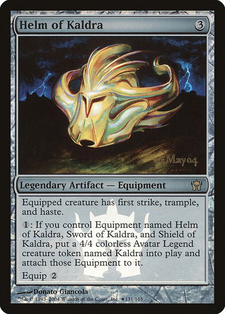Helm of Kaldra trading card from Prerelease Cards Helm of Kaldra - Prerelease Cards Magic: The Gathering trading card