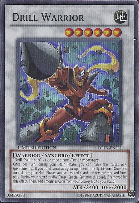 Drill Warrior trading card from Duelist Revolution Drill Warrior - Duelist Revolution YuGiOh trading card