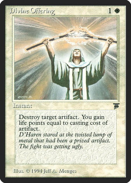 Divine Offering - Legends Magic: The Gathering trading card