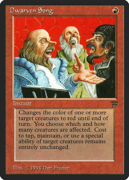 Dwarven Song trading card from Legends Dwarven Song - Legends Magic: The Gathering trading card