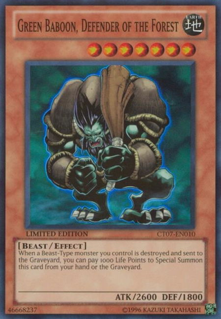 Green Baboon, Defender of the Forest - 2010 Collectors Tins YuGiOh trading card