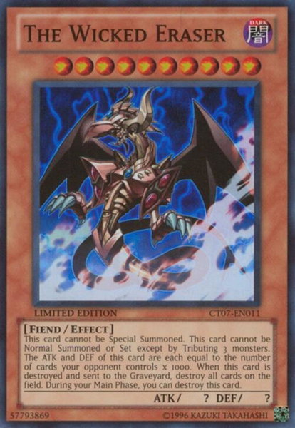 The Wicked Eraser - 2010 Collectors Tins YuGiOh trading card