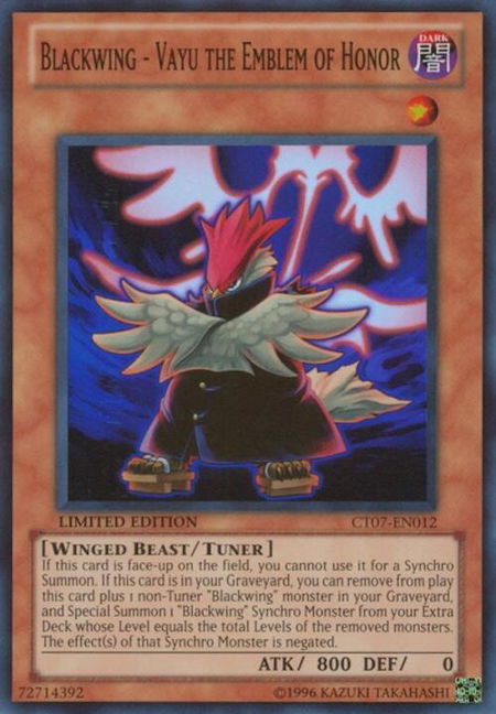 Blackwing - Vayu the Emblem of Honor - 2010 Collectors Tins YuGiOh trading card