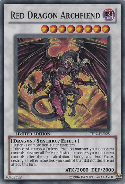 Red Dragon Archfiend trading card from 2010 Collectors Tins Red Dragon Archfiend - 2010 Collectors Tins YuGiOh trading card