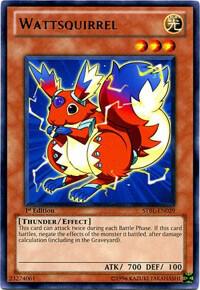 Wattsquirrel trading card from Starstrike Blast Wattsquirrel - Starstrike Blast YuGiOh trading card