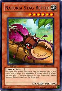 Naturia Stag Beetle trading card from Starstrike Blast Naturia Stag Beetle - Starstrike Blast YuGiOh trading card
