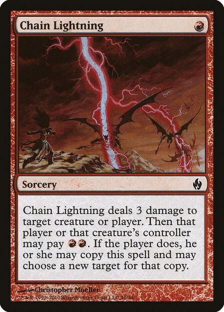 Chain Lightning trading card from Premium Deck Series: Fire and Lightning Chain Lightning - Premium Deck Series: Fire and Lightning Magic: The Gathering trading card