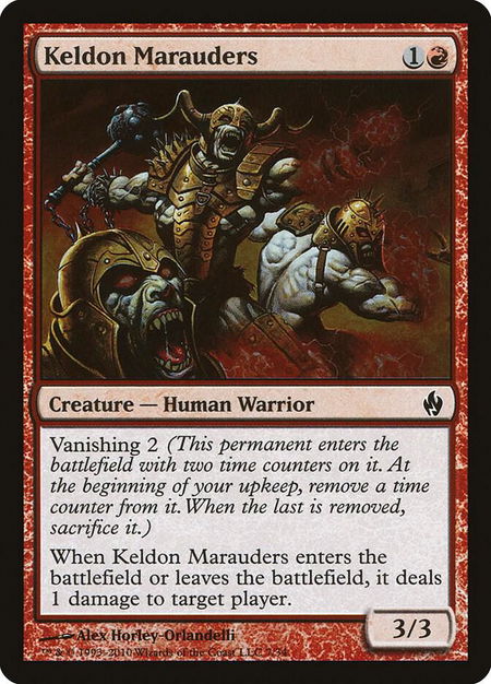 Keldon Marauders trading card from Premium Deck Series: Fire and Lightning Keldon Marauders - Premium Deck Series: Fire and Lightning Magic: The Gathering trading card