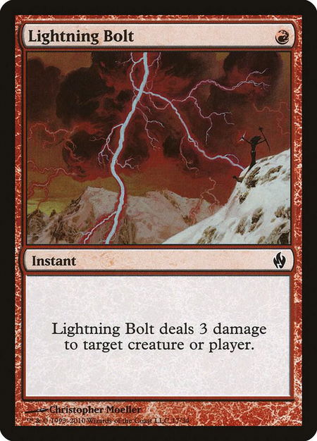 Lightning Bolt trading card from Premium Deck Series: Fire and Lightning Lightning Bolt - Premium Deck Series: Fire and Lightning Magic: The Gathering trading card