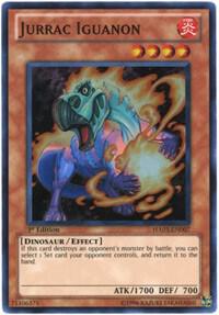 Jurrac Iguanon trading card from Hidden Arsenal 3 Jurrac Iguanon - Hidden Arsenal 3 YuGiOh trading card