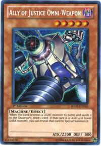 Ally of Justice Omni-Weapon trading card from Hidden Arsenal 3 Ally of Justice Omni-Weapon - Hidden Arsenal 3 YuGiOh trading card