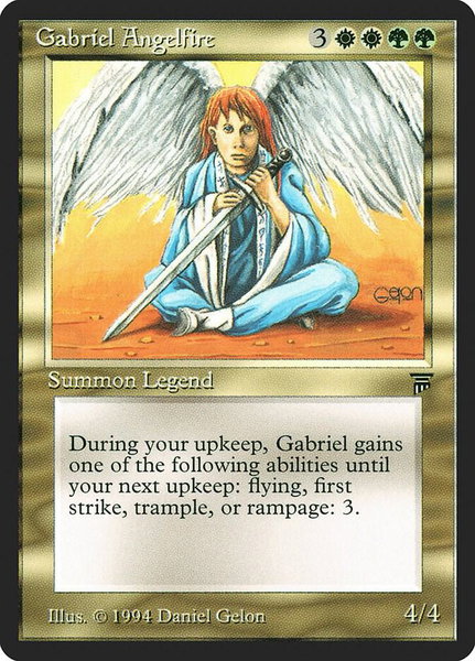 Gabriel Angelfire - Legends Magic: The Gathering trading card