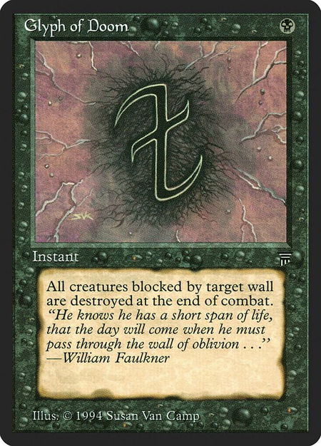 Glyph of Doom trading card from Legends Glyph of Doom - Legends Magic: The Gathering trading card