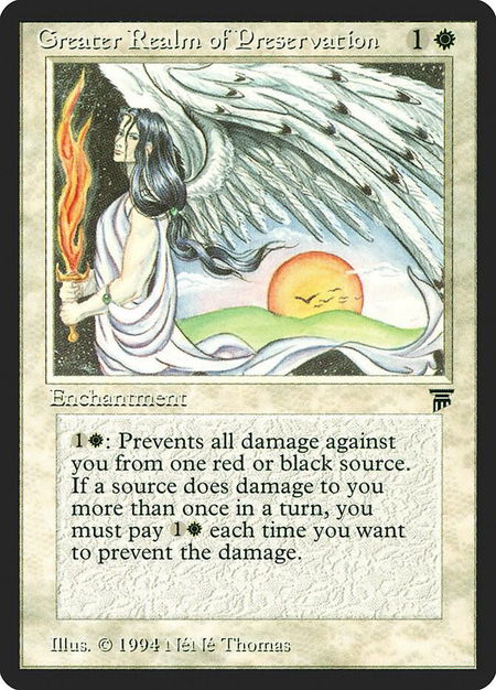 Greater Realm of Preservation trading card from Legends Greater Realm of Preservation - Legends Magic: The Gathering trading card