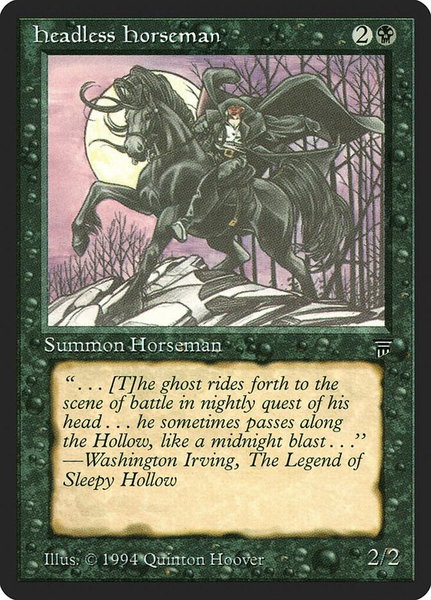 Headless Horseman trading card from Legends Headless Horseman - Legends Magic: The Gathering trading card