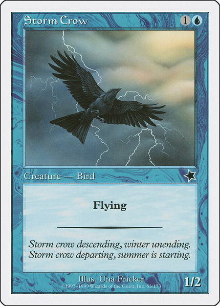 Storm Crow trading card from Starter 1999 Storm Crow - Starter 1999 Magic: The Gathering trading card