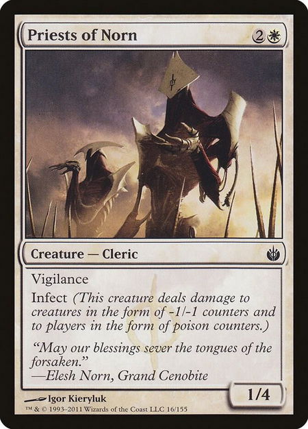 Priests of Norn - Mirrodin Besieged Magic: The Gathering trading card