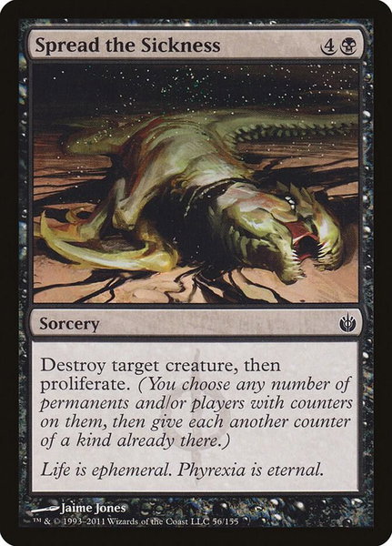 Spread the Sickness trading card from Mirrodin Besieged Spread the Sickness - Mirrodin Besieged Magic: The Gathering trading card