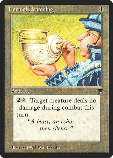 Horn of Deafening trading card from Legends Horn of Deafening - Legends Magic: The Gathering trading card