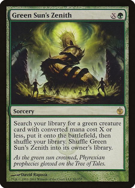 Green Sun's Zenith - Mirrodin Besieged Magic: The Gathering trading card