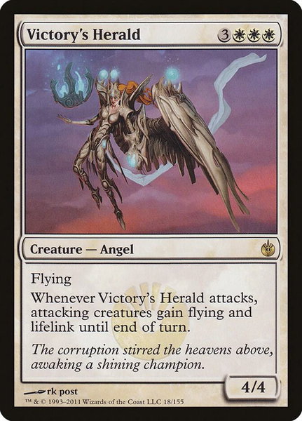 Victory's Herald trading card from Mirrodin Besieged Victory's Herald - Mirrodin Besieged Magic: The Gathering trading card