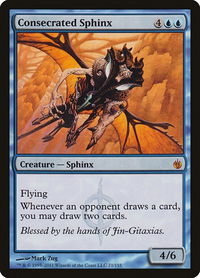 Consecrated Sphinx - Mirrodin Besieged (MBS) #21 - Mythic Magic: The Gathering Trading Card