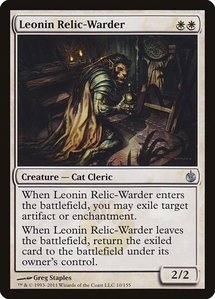 Leonin Relic-Warder - Mirrodin Besieged (MBS) #10 - Uncommon Magic: The Gathering Trading Card