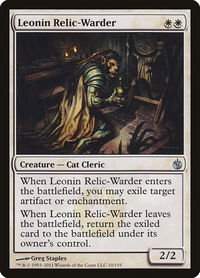 Leonin Relic-Warder - Mirrodin Besieged (MBS) #10 - Uncommon Magic: The Gathering Trading Card