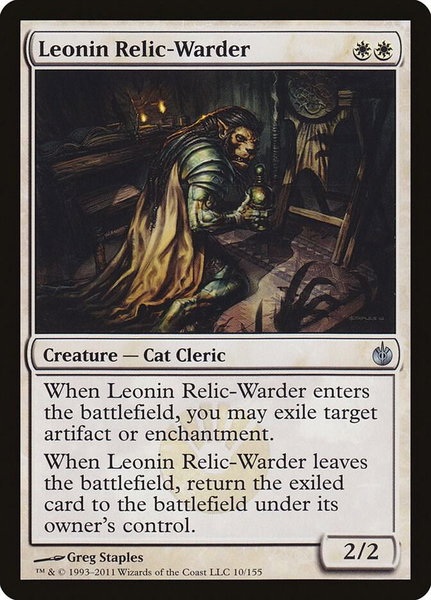Leonin Relic-Warder - Mirrodin Besieged Magic: The Gathering trading card