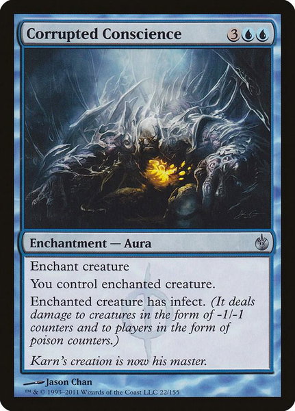 Corrupted Conscience trading card from Mirrodin Besieged Corrupted Conscience - Mirrodin Besieged Magic: The Gathering trading card