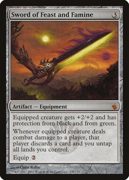 Sword of Feast and Famine - Mirrodin Besieged Magic: The Gathering trading card