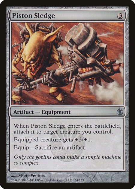 Piston Sledge trading card from Mirrodin Besieged Piston Sledge - Mirrodin Besieged Magic: The Gathering trading card