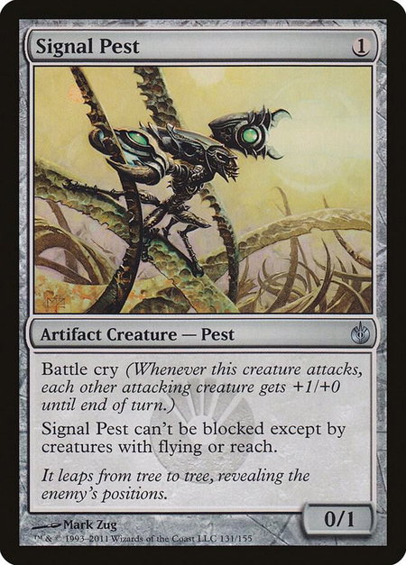 Signal Pest trading card from Mirrodin Besieged Signal Pest - Mirrodin Besieged Magic: The Gathering trading card