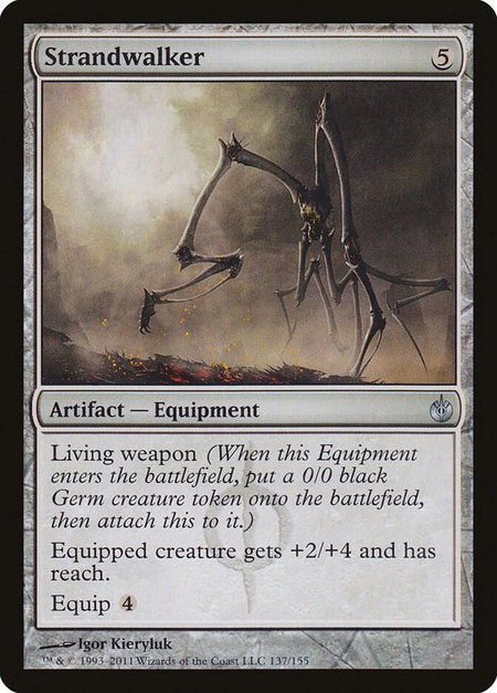 Strandwalker trading card from Mirrodin Besieged Strandwalker - Mirrodin Besieged Magic: The Gathering trading card
