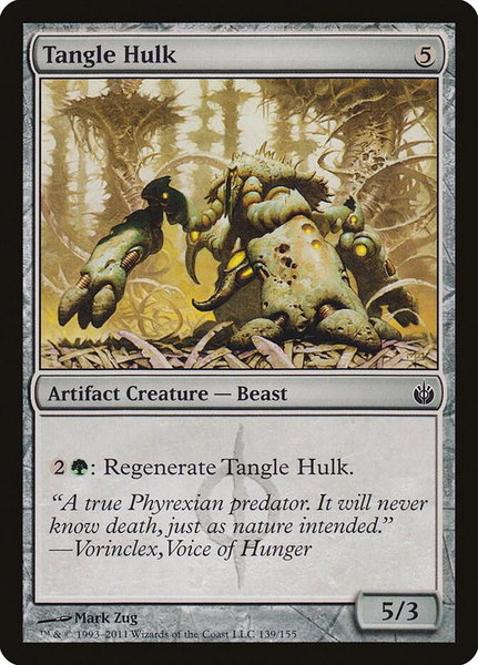 Tangle Hulk trading card from Mirrodin Besieged Tangle Hulk - Mirrodin Besieged Magic: The Gathering trading card