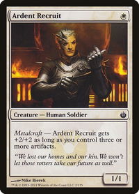 Ardent Recruit - Mirrodin Besieged (MBS) #2 - Common Magic: The Gathering Trading Card