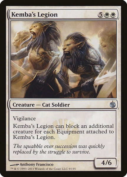 Kemba's Legion trading card from Mirrodin Besieged Kemba's Legion - Mirrodin Besieged Magic: The Gathering trading card