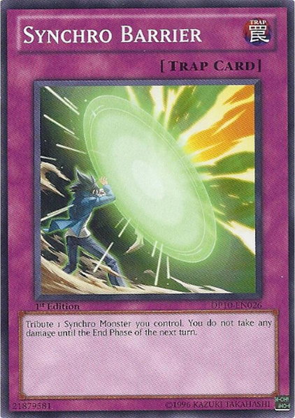 Synchro Barrier trading card from Duelist Pack 10: Yusei 3 Synchro Barrier - Duelist Pack 10: Yusei 3 YuGiOh trading card