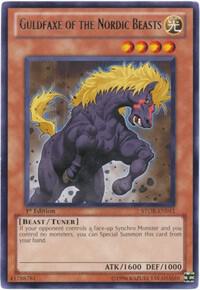 Guldfaxe of the Nordic Beasts trading card from Storm of Ragnarok Guldfaxe of the Nordic Beasts - Storm of Ragnarok YuGiOh trading card