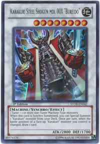 Karakuri Steel Shogun mdl 00X "Bureido" trading card from Storm of Ragnarok Karakuri Steel Shogun mdl 00X "Bureido" - Storm of Ragnarok YuGiOh trading card