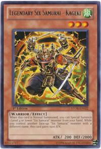 Legendary Six Samurai - Kageki - Storm of Ragnarok (STOR) #STOR-EN022 - Rare YuGiOh Trading Card