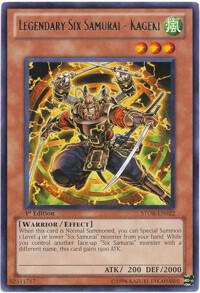 Legendary Six Samurai - Kageki - Storm of Ragnarok YuGiOh trading card
