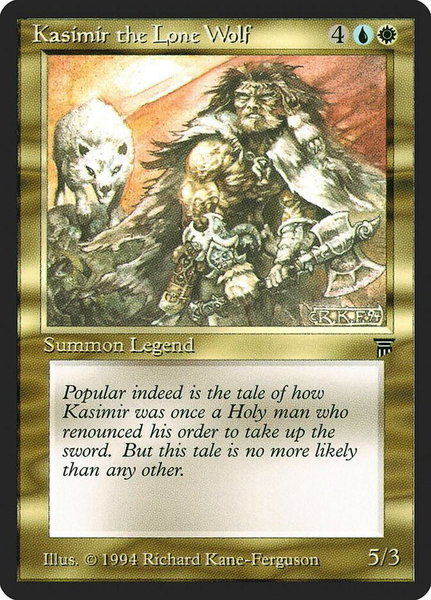 Kasimir the Lone Wolf - Legends Magic: The Gathering trading card