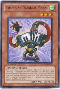 Symphonic Warrior Piaano trading card from Storm of Ragnarok Symphonic Warrior Piaano - Storm of Ragnarok YuGiOh trading card