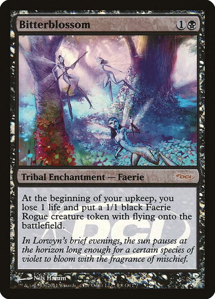 Bitterblossom trading card from Judge Promos Bitterblossom - Judge Promos Magic: The Gathering trading card
