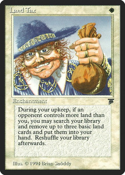 Land Tax trading card from Legends Land Tax - Legends Magic: The Gathering trading card