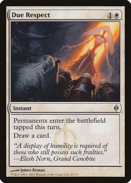 Due Respect - New Phyrexia Magic: The Gathering trading card