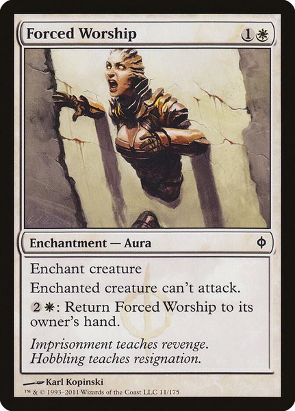 Forced Worship - New Phyrexia Magic: The Gathering trading card