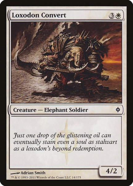 Loxodon Convert trading card from New Phyrexia Loxodon Convert - New Phyrexia Magic: The Gathering trading card
